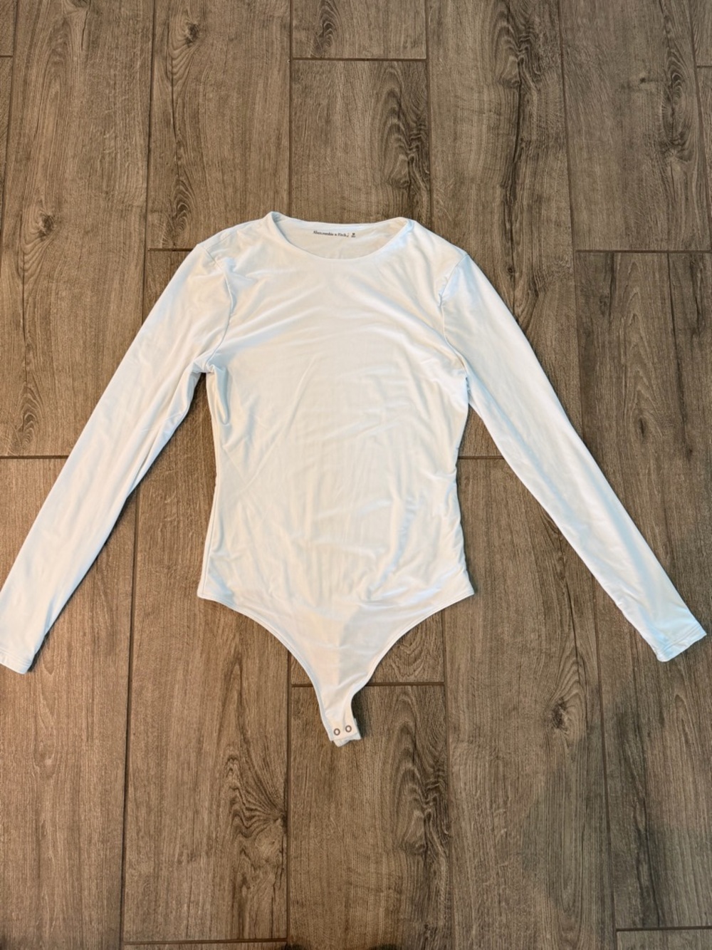 Abercrombie & Fitch White Long-Sleeve bodysuit